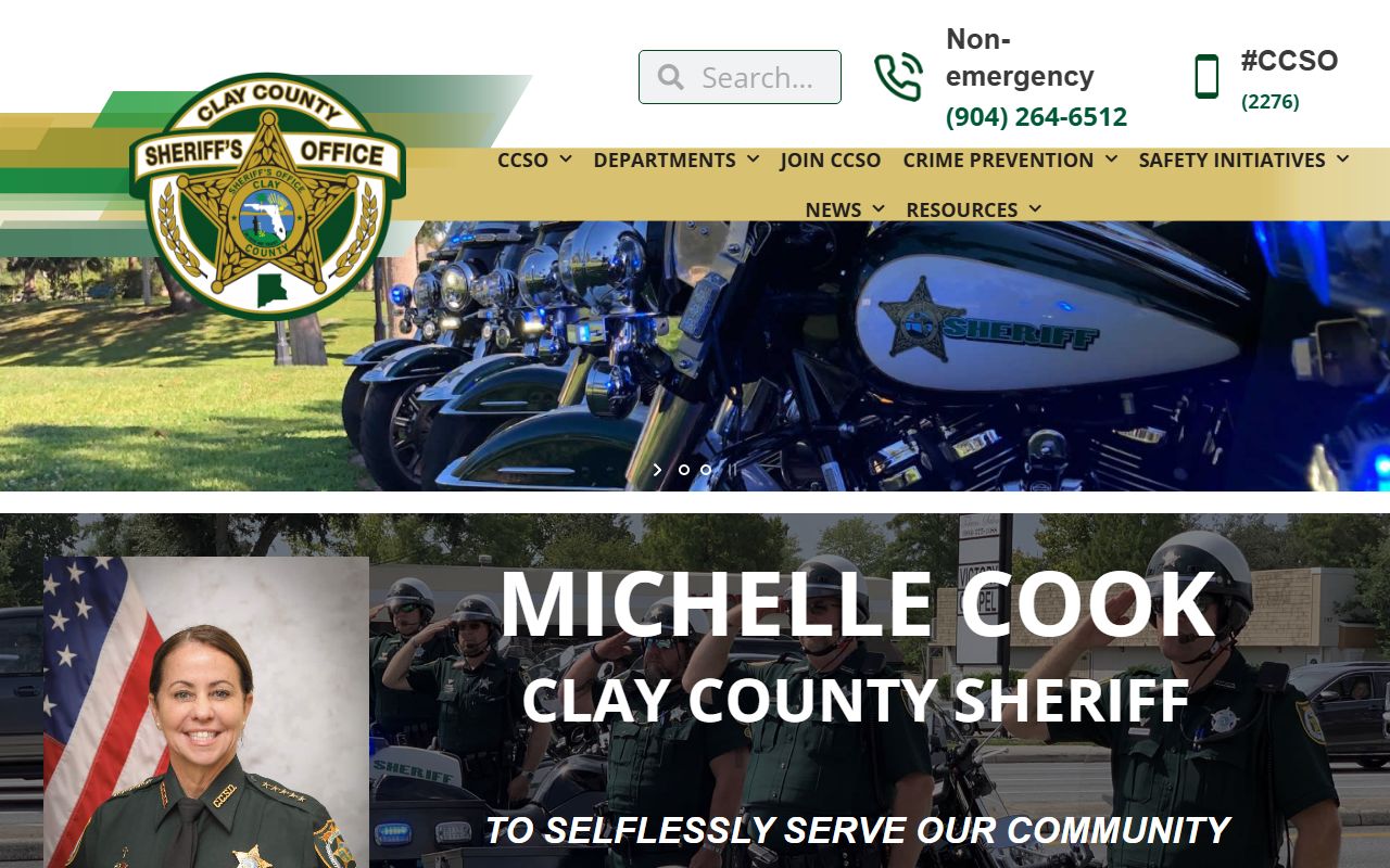 Clay County Sheriff's Office website for recent bookings and inmate search