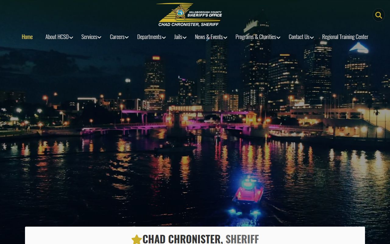 Hillsborough County Sheriff's Office website for recent bookings