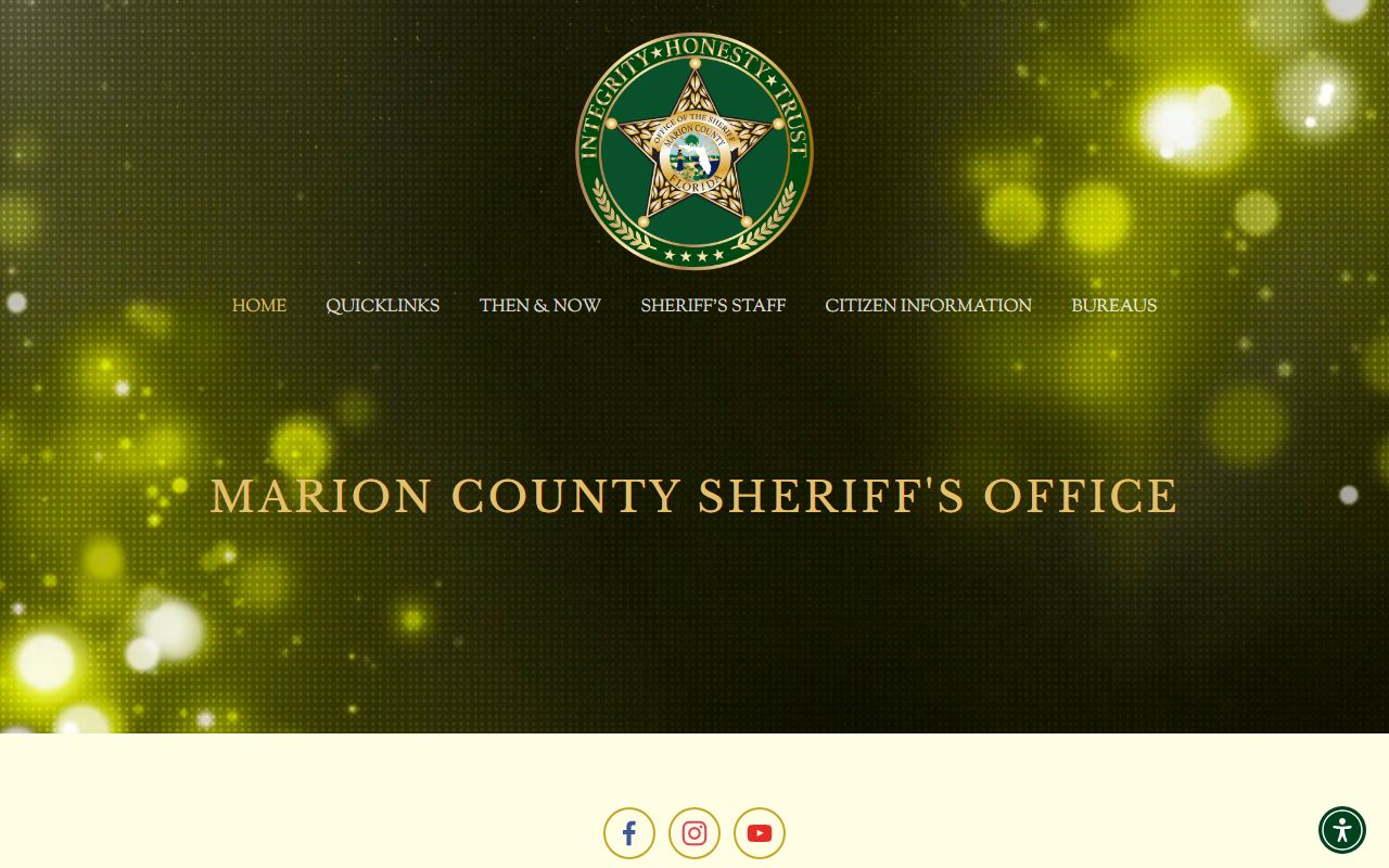 Marion County Sheriff's Office website for recent bookings and inmate search