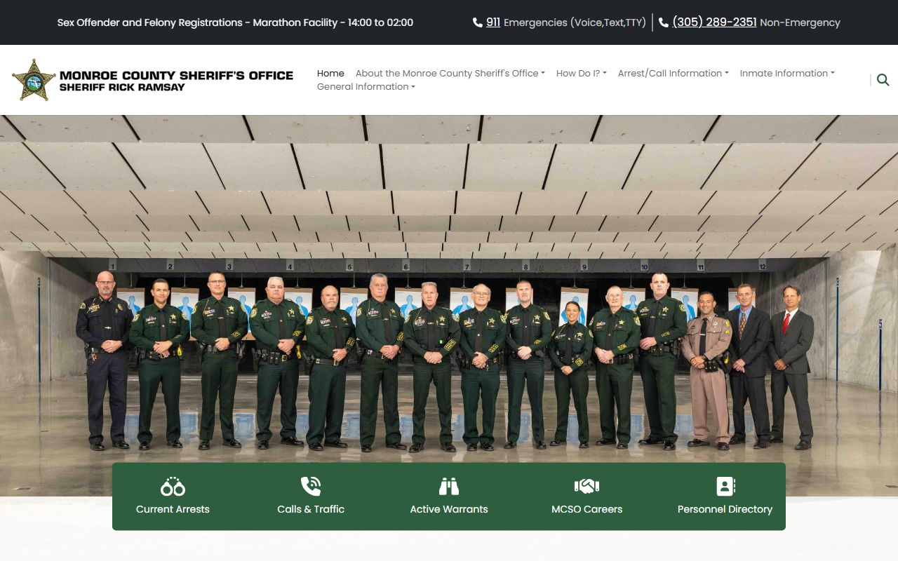 Monroe County Sheriff's Office website for recent bookings and arrest search