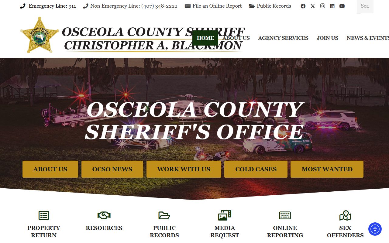 Osceola County Sheriff's Office website for recent bookings