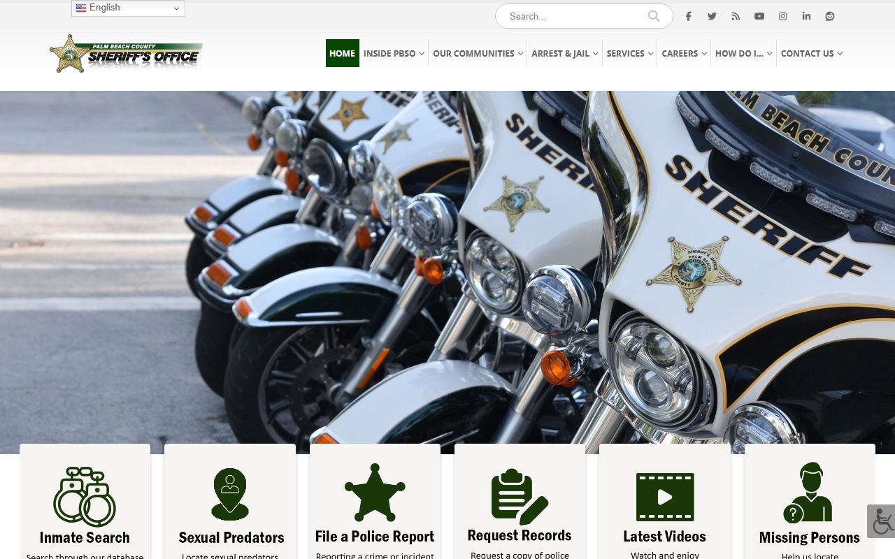 Palm Beach County Sheriff's Office website for recent bookings