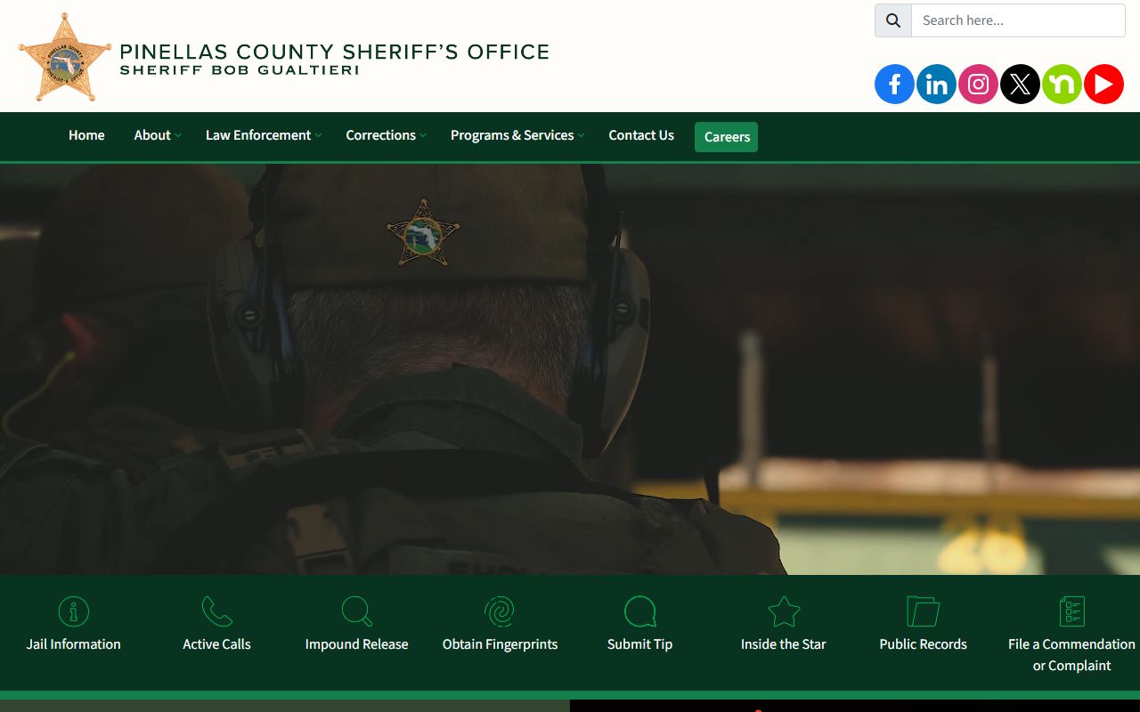 Pinellas County Sheriff's Office website for recent bookings