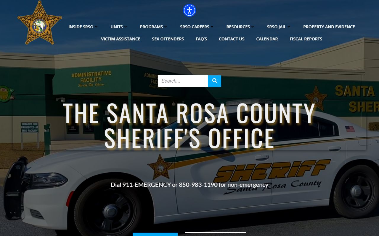 Santa Rosa County Sheriff's Office website for recent bookings search
